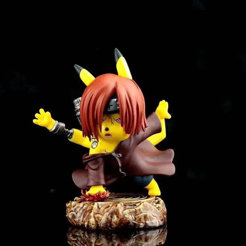 

Pokemon Anime figures Pikachu Cos Naruto Uchiha Obito Madara Sasuke Namikaze Minato Model PVC Doll Decoration Toys for Kids