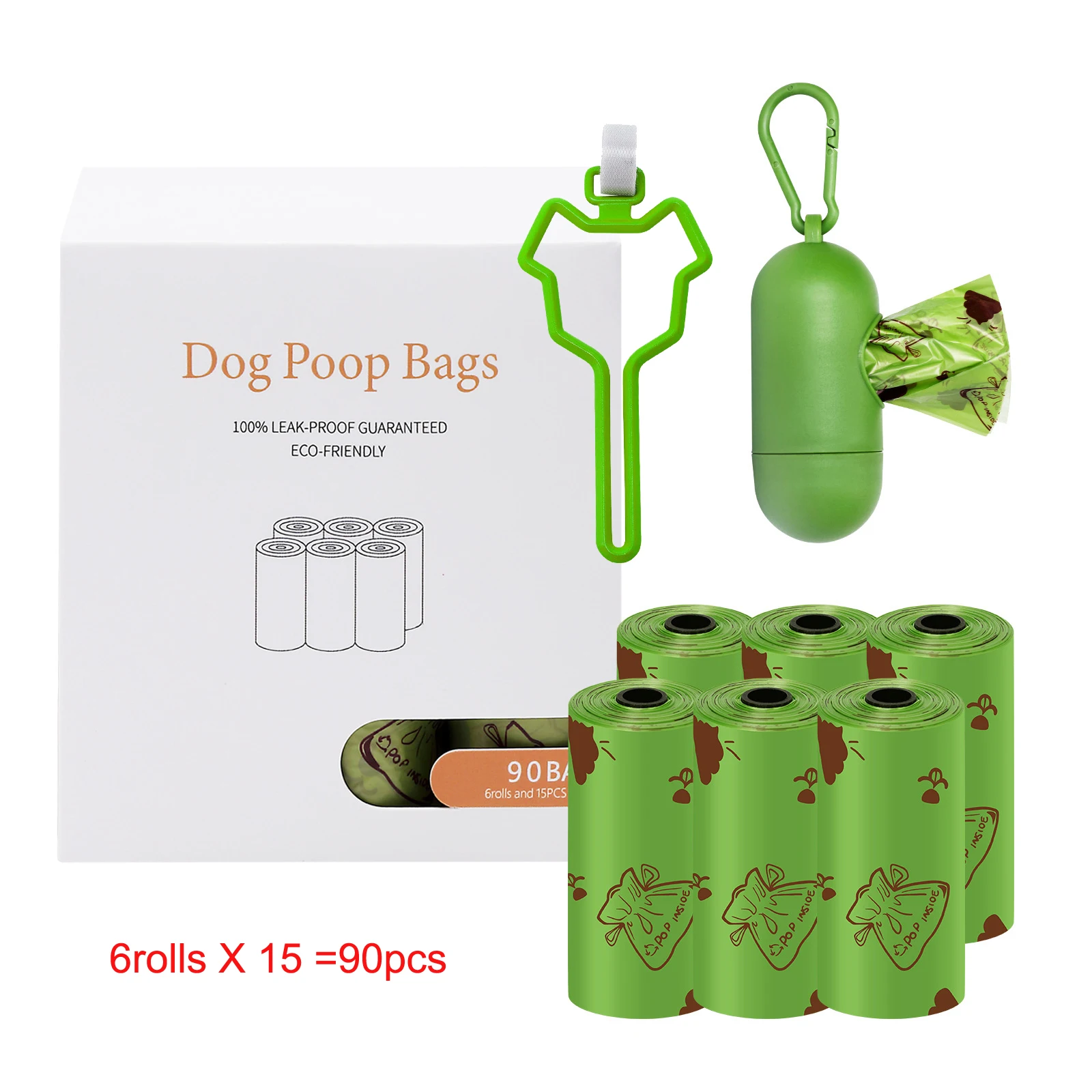 

90 PCS Pet Garbage Bag Dispenser Set 1.2 Silk Biodegradable Dog Poop Bag Poop Bag With Garbage bag support distributor