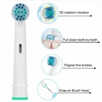 4 pcsset replacement electric toothbrush head tooth brush heads for oral b electric brush nozzles soft dupont bristle sb 17a