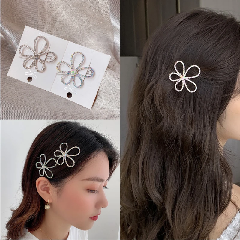 

Заколка для волос женская, с цветами и шпильки со стразами, 2023