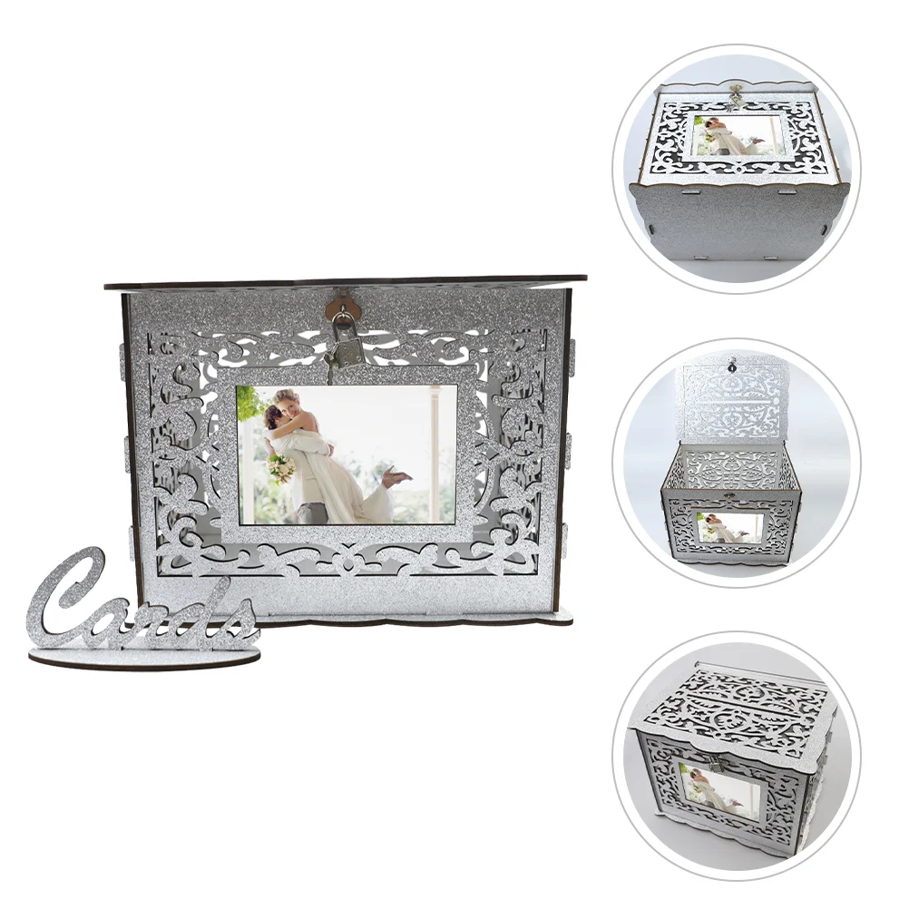 

Light Post Blessing Card Container Wood Holder Wedding Anniversary Cards Greeting