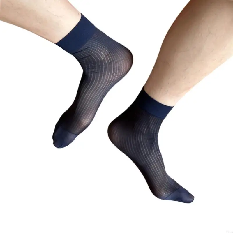 W0ya Mens Business Nylon Sheer Pless Neps шелк короткие трубки тонкие полосатые носки лодыжки