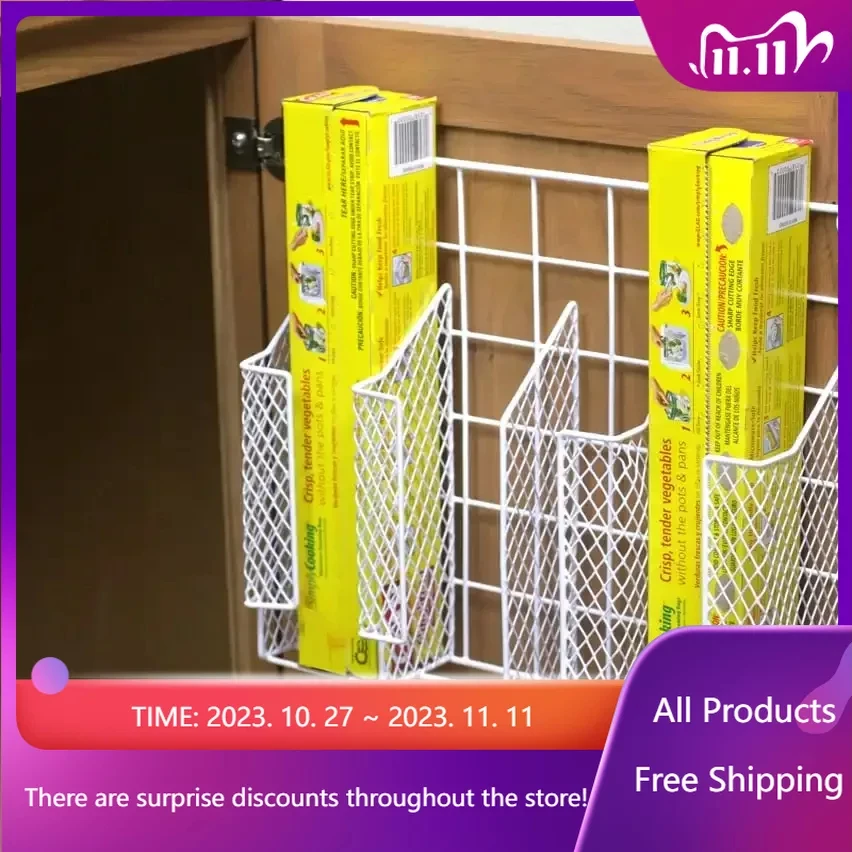 

Vinyl Coated Steel Wrap Organizer, White, Kitchen Organizer, Kitchen Items, Kitchen Accessories, Storage Organizer Fast Transpor