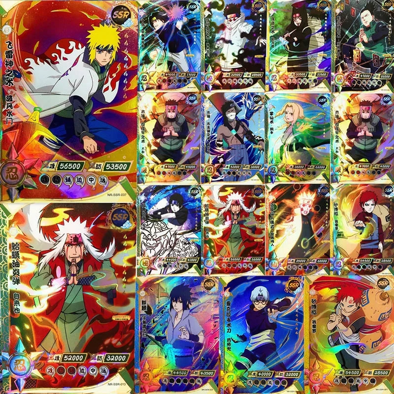 

2022 New Diy SSR 001-027 Naruto Cards Games for Children Kids Toys Collectible Card Desktop Decoration Birthday Christmas Gift