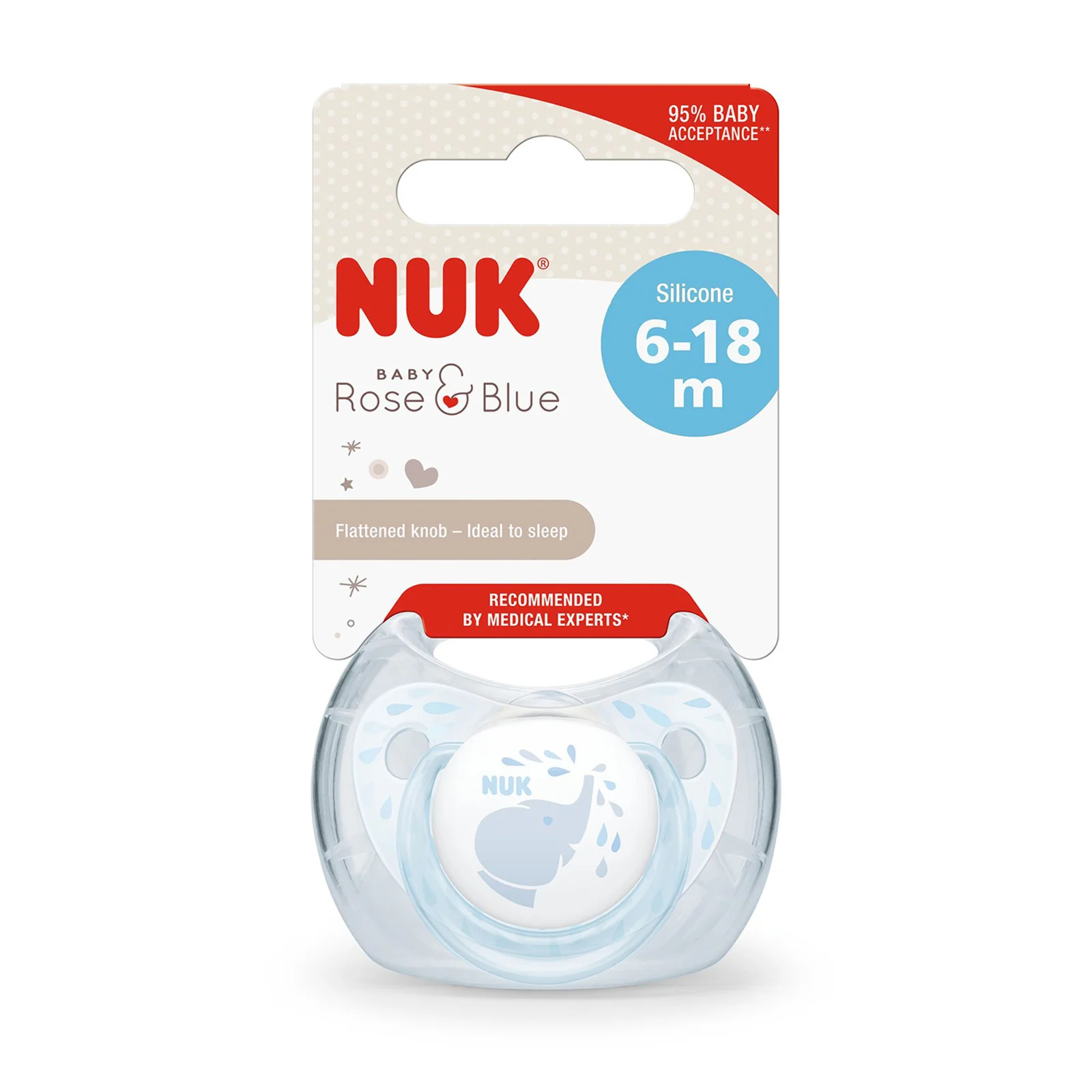 

ebebek Nuk Single Baby Blue Silicone Pacifier 6-18 Months