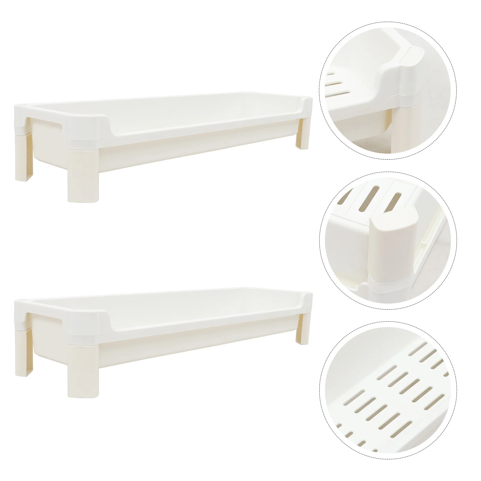 

2 Pcs Multifunctional Storage Rack Plastic Bathroom Living Room Storage Shelf