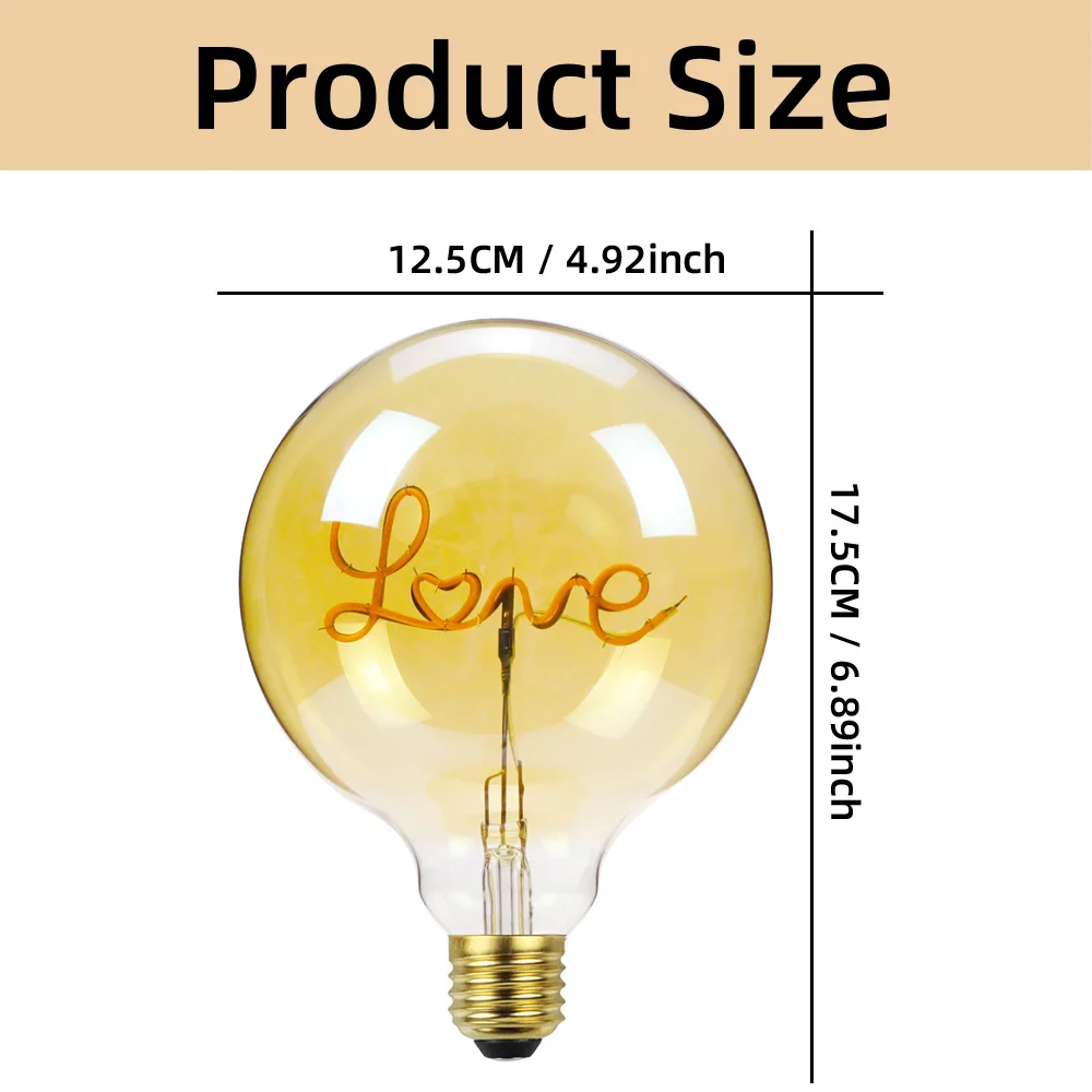 TIANFAN светодиодная лампочка Эдисон янтарного цвета 4 Вт с регулировкой яркости 220 В