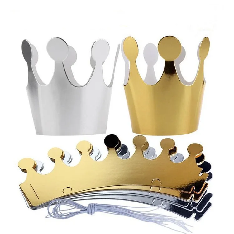 

10Pcs/lot Golden Crown Hats Child Crown Cap Birthday Celebration Baby Shower Hat Cute Party Decoration Supplies Photo Props