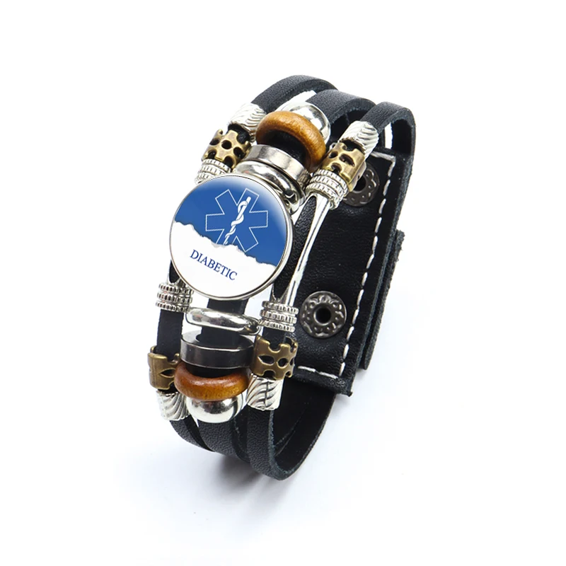 Экстренный медицинский техник кожаный браслет с символом Парамедики синяя