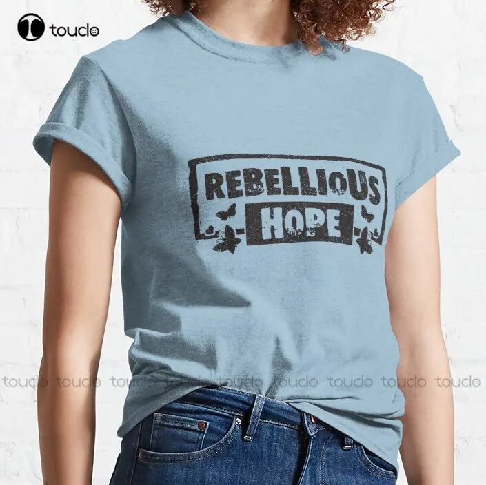 

Классическая футболка Rebel Hope для женщин, хлопковые уличные простые винтажные повседневные футболки с вашим дизайном в стиле ретро