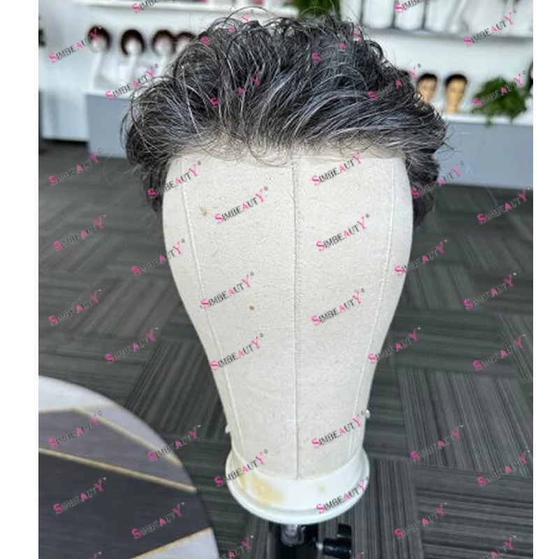 Натуральные серые человеческие волосы Hairline #1B40 для пожилых людей прочный