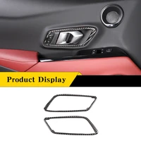 for toyota supra gr a90 2019 2022 soft carbon fiber car door inner handle panel cover sticker parts car interior accessories