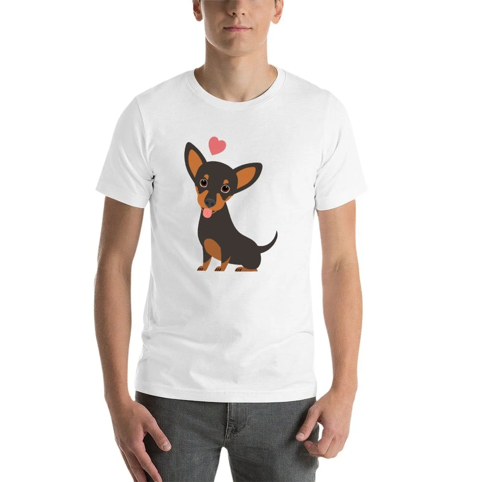 Фото Футболка LOVE Black and Tan Chiweenie из мягкого хлопка, большого размера, для собак пород такса, чихуахуа и смешанных пород. №3