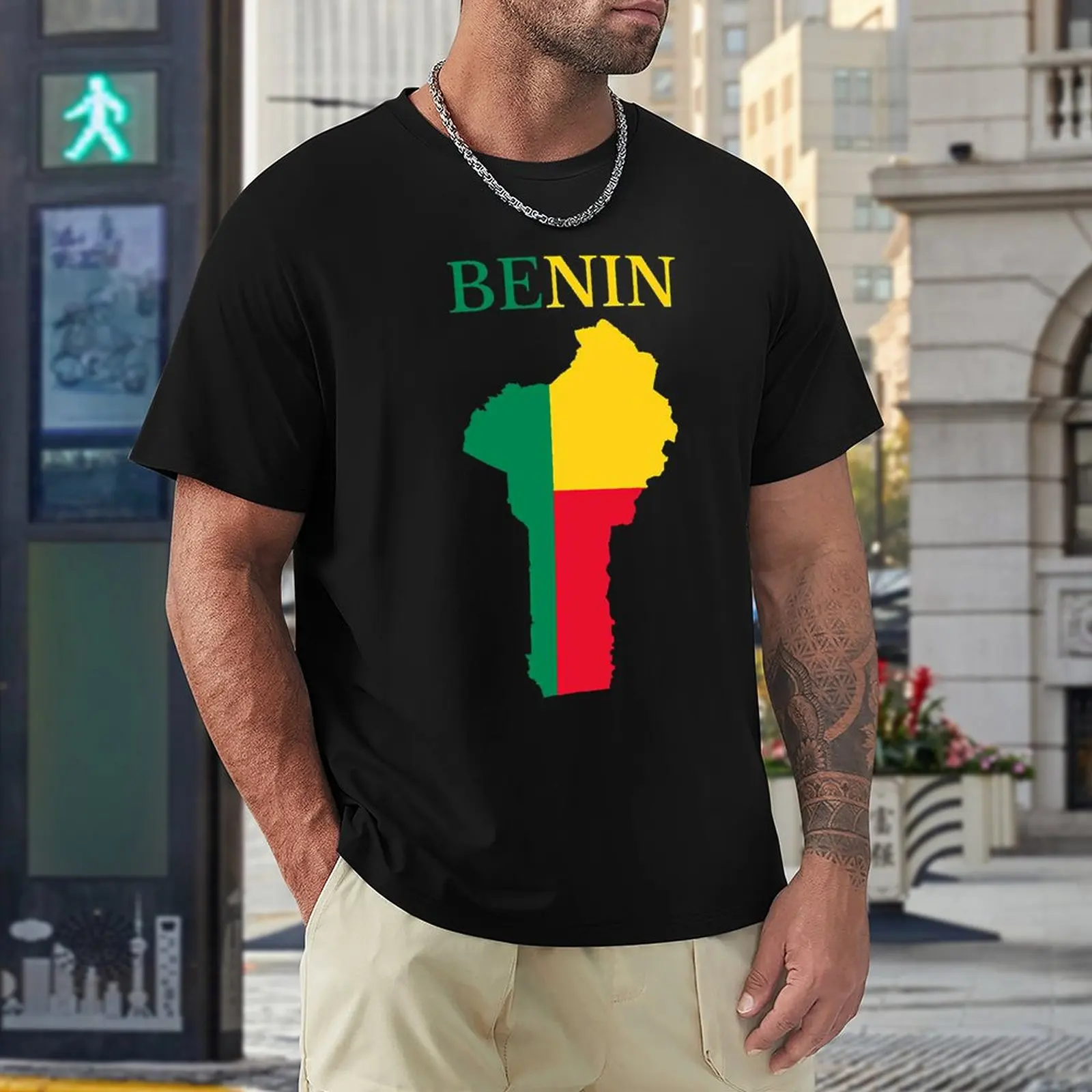 

Top Tee Benin Map Flag Premium Home USA Size top Quality