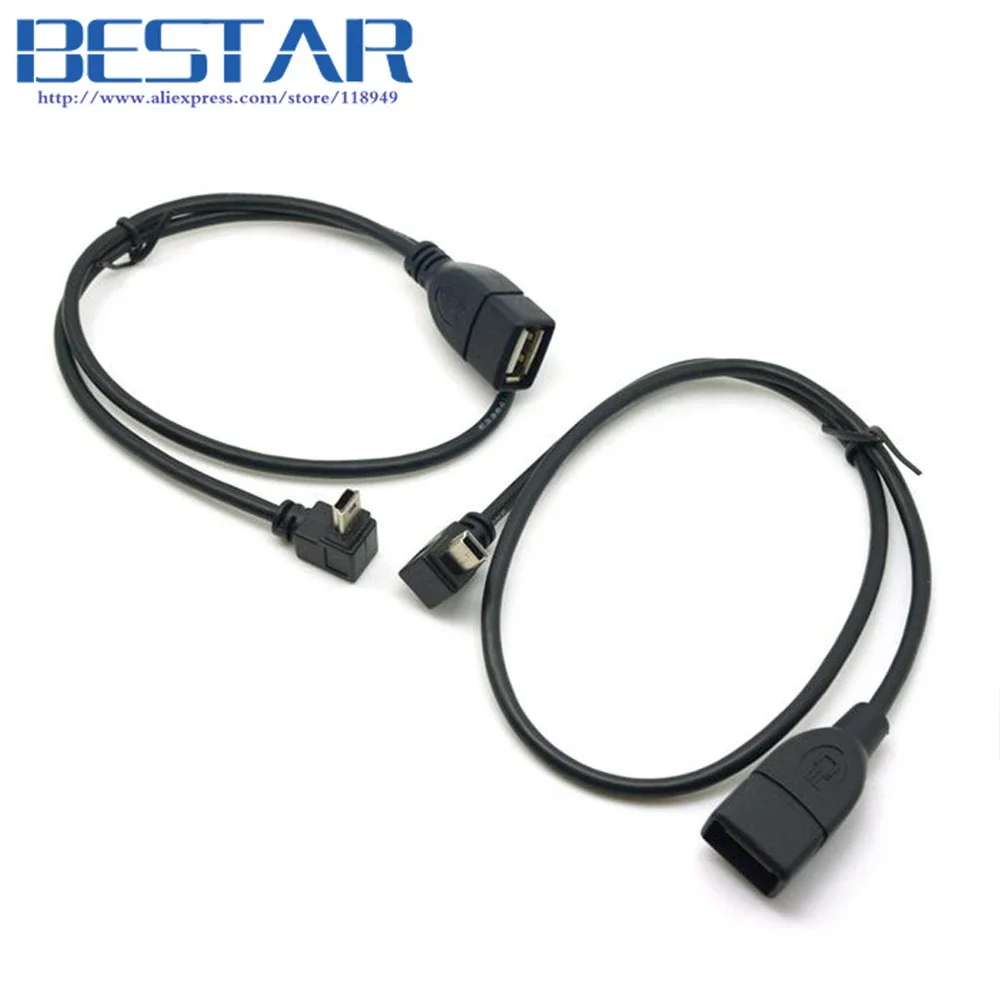 Фото 2 шт., 90 градусов вверх и вниз, угловой мини-USB типа B к USB, женский OTG-кабель 10 см, 25 см, 0,1 м, 0,25 м для планшета №5