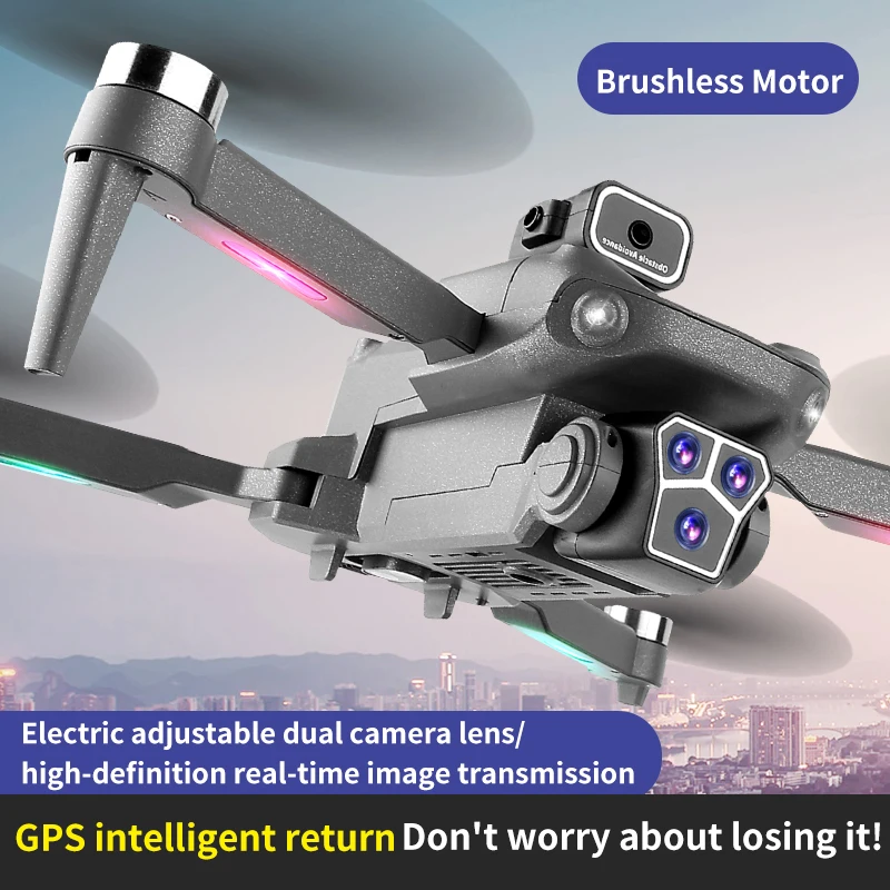 Дрон Радиоуправляемый с GPS и двойной камерой 4K HD Wi-Fi FPV