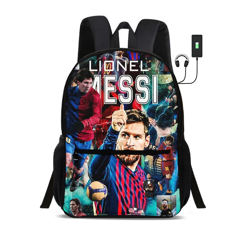 Фото Рюкзак M-Messis Football Star с USB-интерфейсом, сумки для студентов, рюкзак для мальчиков и девочек, лучший подарок №3