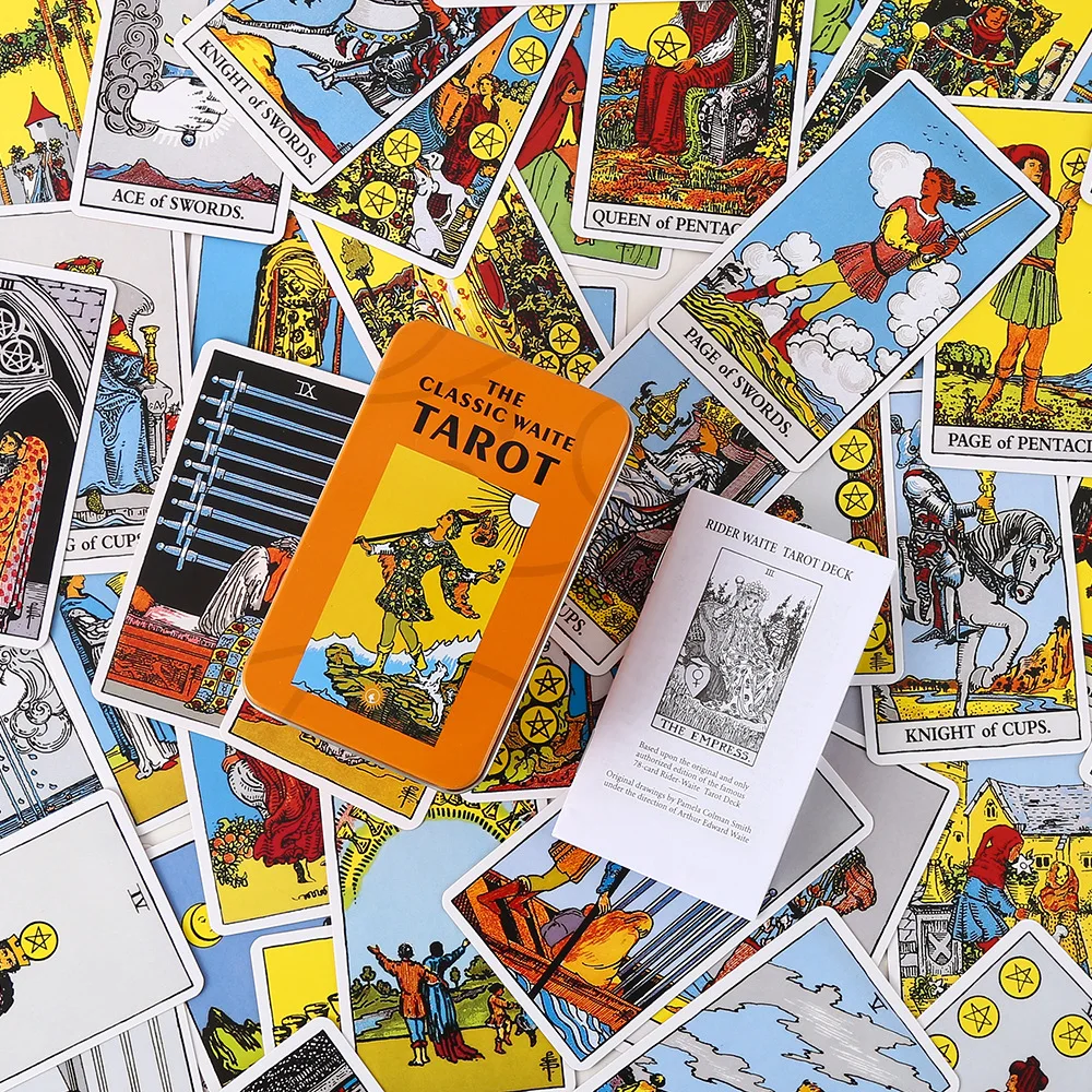 Карточка с плакированным краем The Rider Tarot металлическая жестяная коробка 10 см * 6
