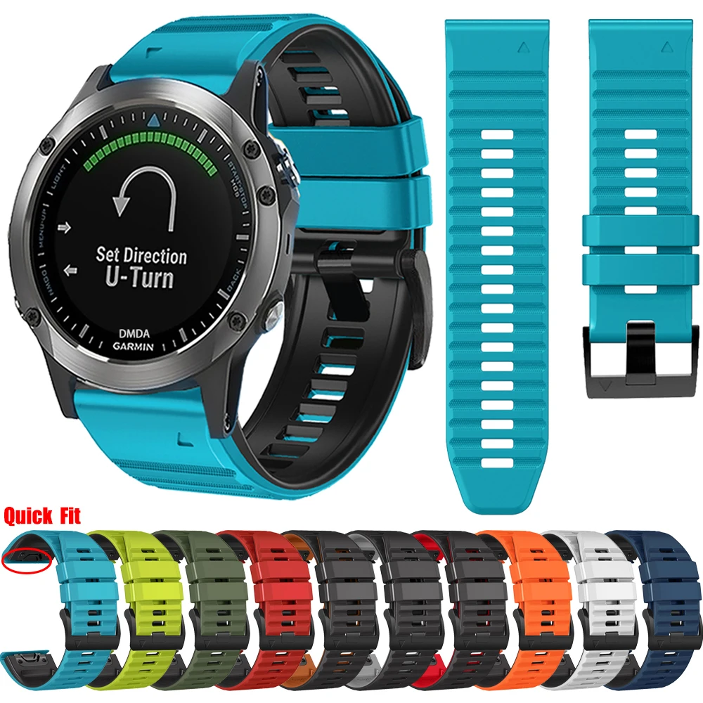 

22 26mm Sport Silicone Wacth Strap For Garmin Quatix 7X 7 6 5 3 Band Fenix 7X 7 6 5/Enduro/Epix/instinct Quickfit Wrist Bracelet