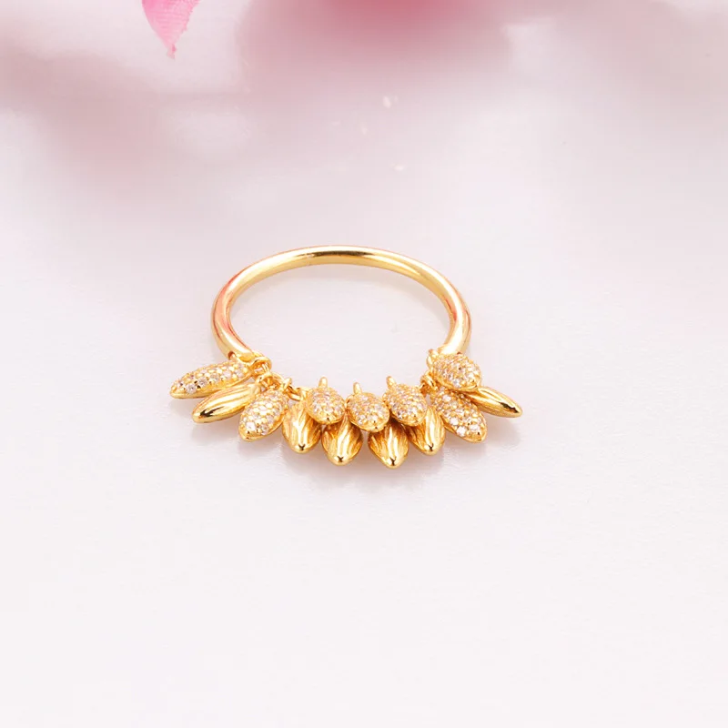 

S925 Sterling Silver New Shine Flowing Grain Wheat Ear Pendant Fit Original Bracelet Necklace DIY Jewelry