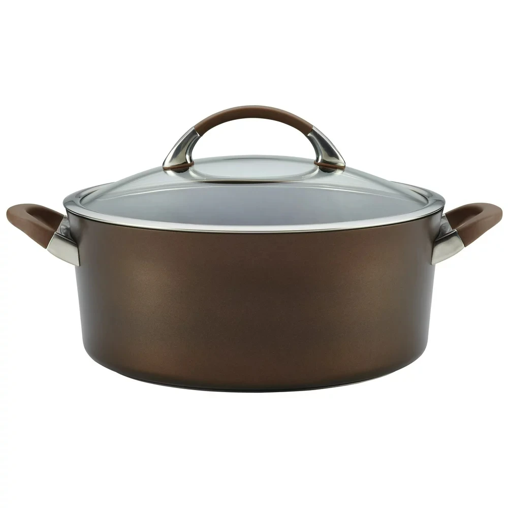 

Hard-Anodized Nonstick Dutch Oven with Lid, 7 Quart, Chocolate
