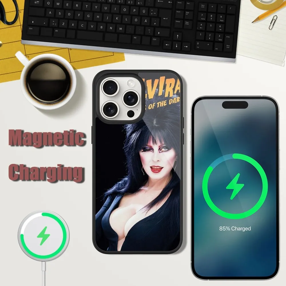 Чехол для телефона Film E-Elvira M-Mistress of the D-Dark iPhone 13 15 11 12 14 Plus Pro Max стеклянный зарядный