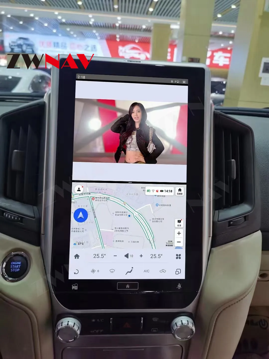 Автомобильный мультимедийный плеер Qualcomm 665 Tesla Screen Android 11 для TOYOTA LAND CRUISER LC200 2016-2019