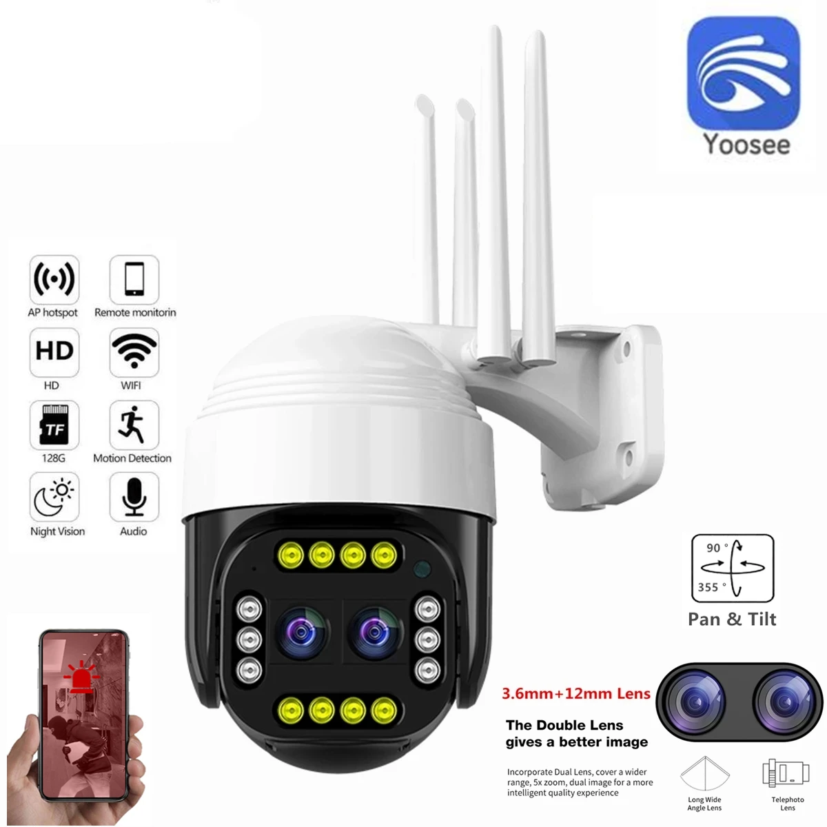 

Камера видеонаблюдения V380 Pro 3 Мп с поддержкой Wi-Fi
