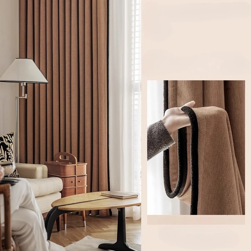 Однотонные зелёные кремовые шторы