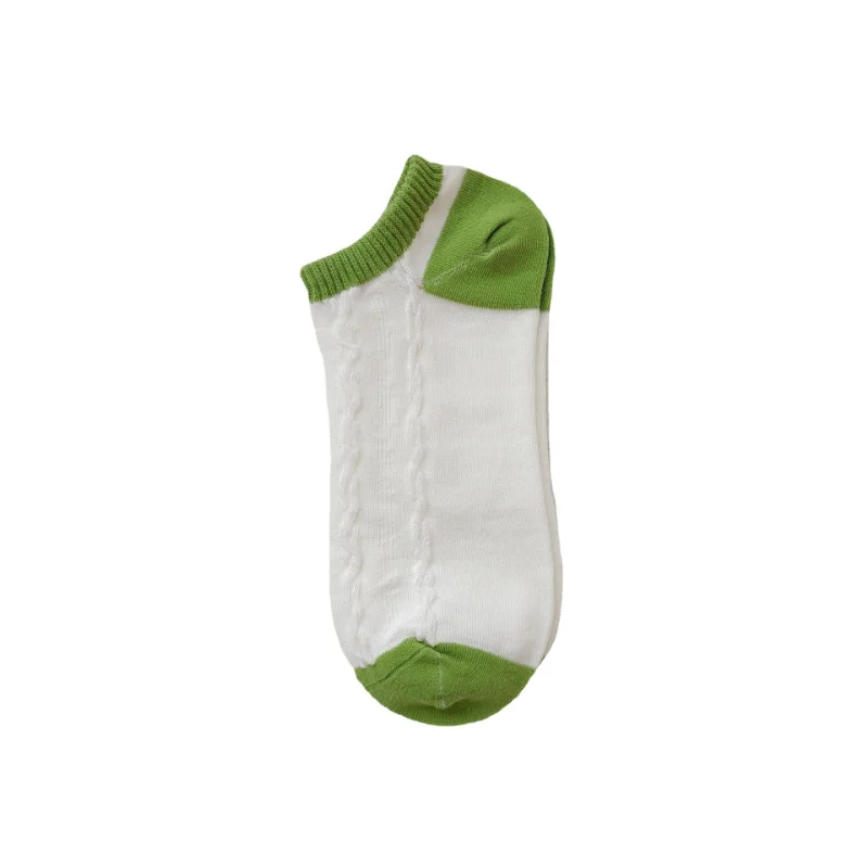 

Avocado Green Women Boat Socks Summer Thin Section Ins Tide Pure Cotton Shallow Mouth Sock Korean Cute Japanese Low-waist Socks