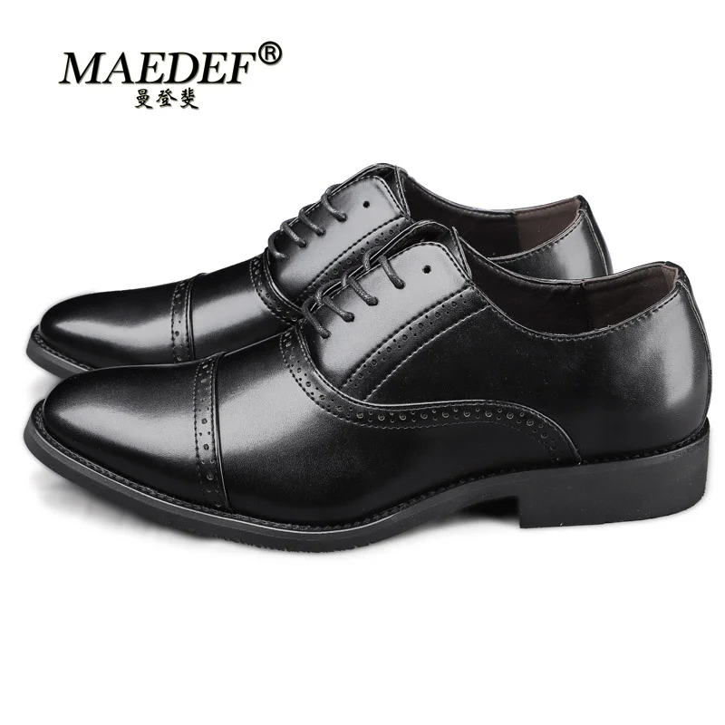 

MAEDEF роскошные мужские классические туфли, итальянская кожа для мужчин, черные модные деловые офисные официальные туфли, размеры 38-48, Высоко...