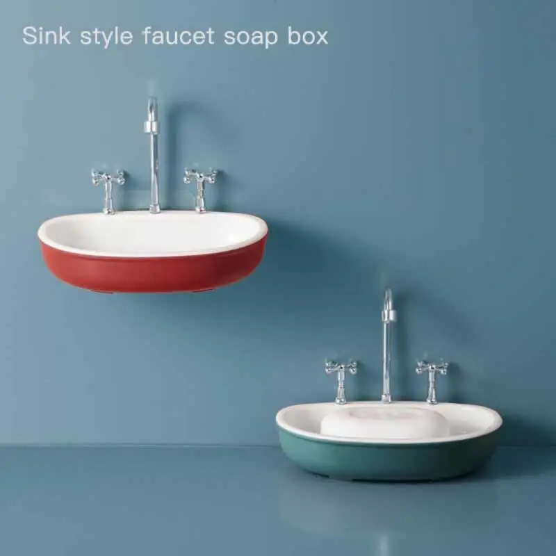 

Портативная двухслойная сушилка для мыла в форме крана, 3 цвета