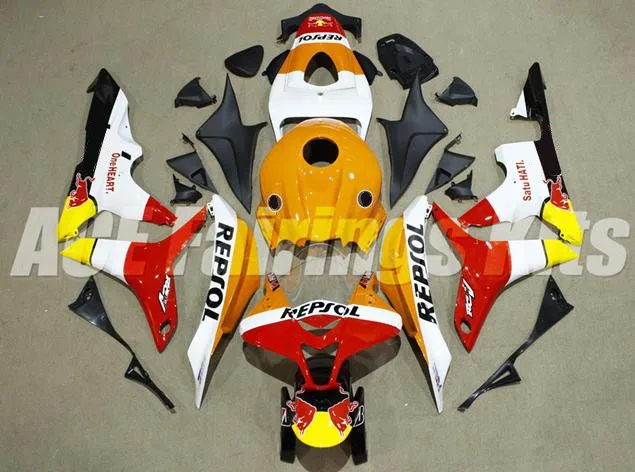 

4 подарка, инъекция, Новый ABS Мотоциклетный строительный комплект, подходит для HONDA CBR600RR F5 2007 2008 07 08, кузов в комплекте, красный, желтый