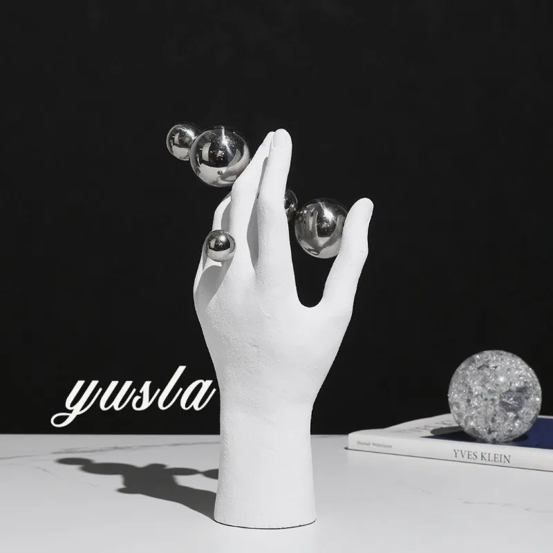 

Современная художественная Пальмовая скульптура для украшения интерьера, аксессуары для стола, смола, белый, Новогоднее украшение, 2022, 2 шт.