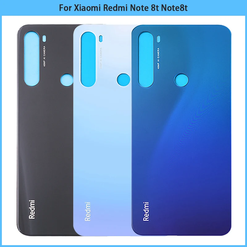 

New For Xiaomi Redmi Note 8T Battery Back Cover Rear Door 3D Glass Panel For Redmi Note8T Housing Case With Adhesive Replace