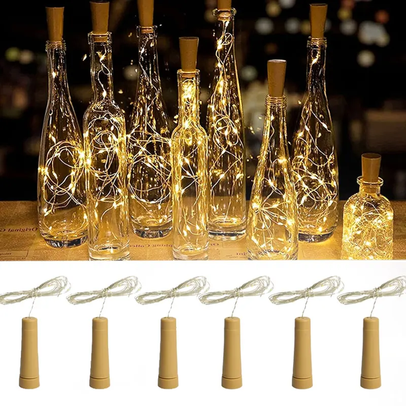 6Pc/Set 10/20 LED String Light Wedding Decorative Empty Bottle 1/2 Meter Atmosphere Lighting Halloween Xmas Party DIY Decoration - купить по