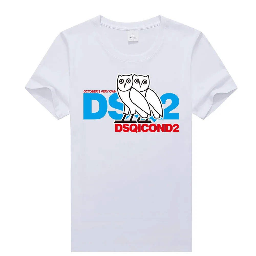 

Футболки DSQ2 с принтом для мужчин и женщин, летние повседневные хлопковые топы с коротким рукавом, свободные парные топы, рубашки, футболки с ...