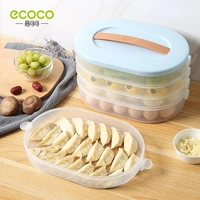 ecoco dumpling box frozen dumpling storage box for kitchen refrigerator quick frozen storage box fruit preservation box