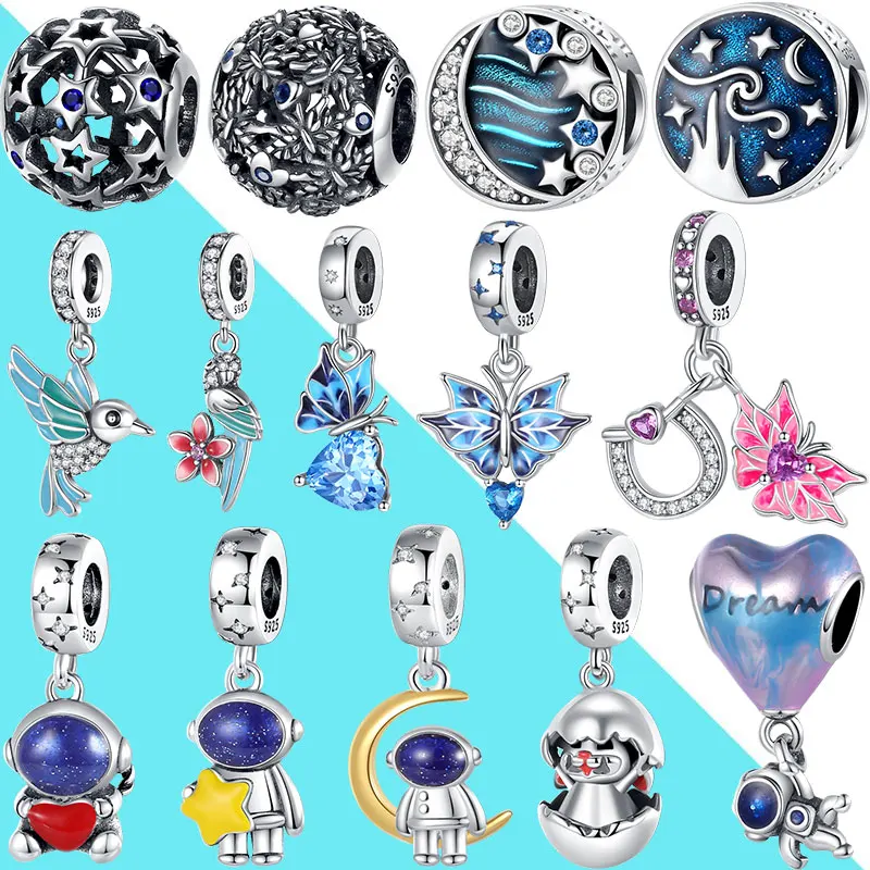 

New Authentic 925 Sterling Silver Charms Fit Original Pandora Bracelet Making Fashion DIY Jewelry For Women