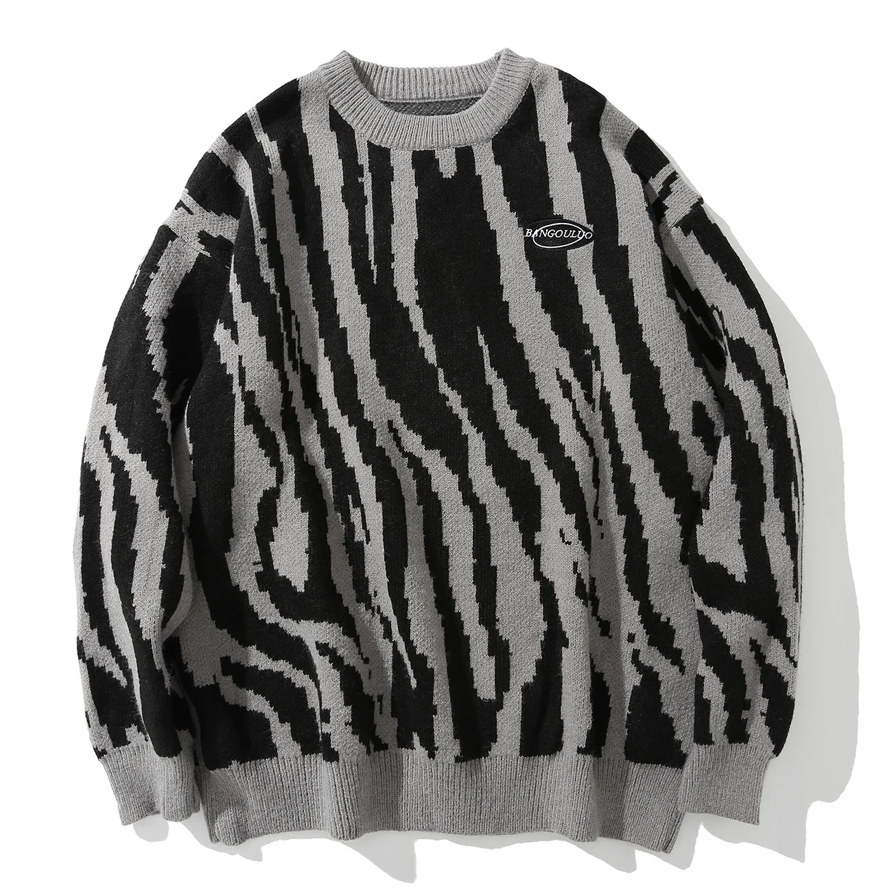 

Мужской трикотажный свитер в стиле хип-хоп