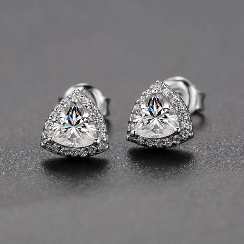 Real 0.5 Carat D Color Moissanite Stud Earrings For Women Top Quality 100% 925 Sterling Silver Color Sparkling Earring Jewelry