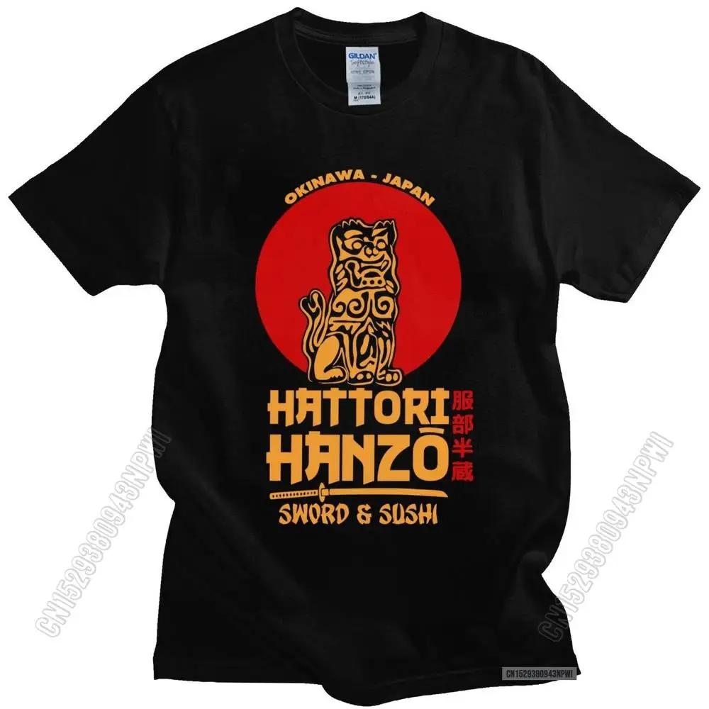 

Hattori Hanzo Sword And Sushi Anime T Shirt Classic Bill Kill Movie Cult Comic Cotton T-Shirt Japanese Samurai Sword Tee Top