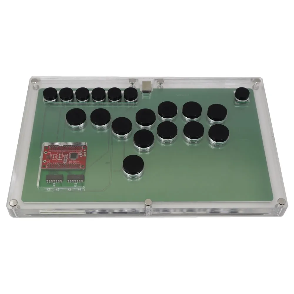 All Buttons Hitbox Style Arcade Game Console Joystick Fight Stick Game Controller For PC/PS4/PS5 Buttons OBSF-24 30 Transparent