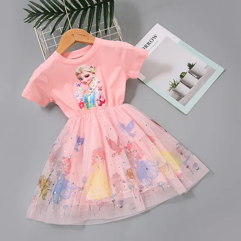 

Elsa Princess Ice Queen Costume Vestidos Flower Fairy Dress Kid's Clothing Frozing Cosplay Children Costume New Summer