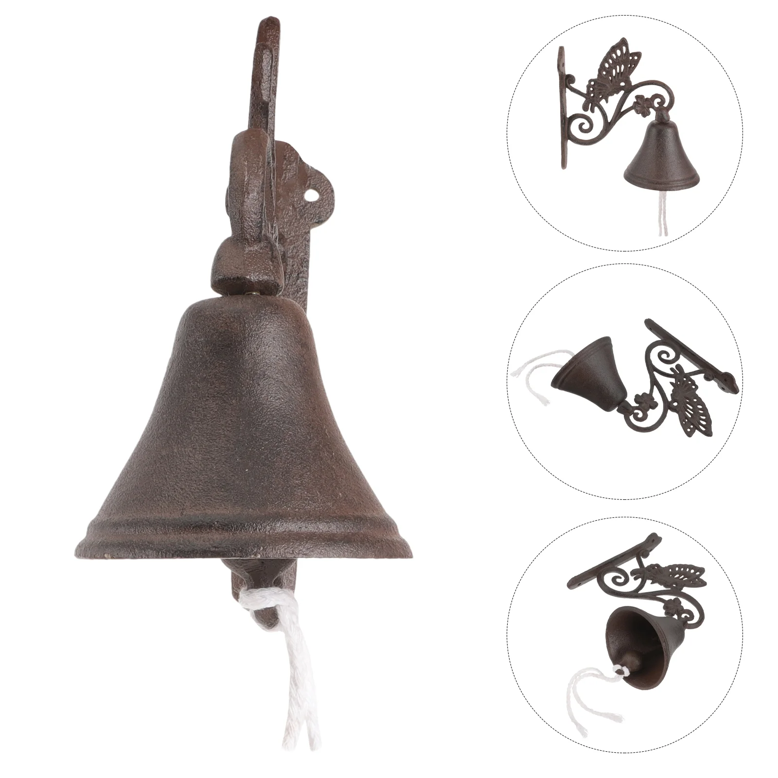 

Decorations Door Hanging Pendant Rustic Style Bell Iron Doorbell Wall-mounted Manually Shaking Cast