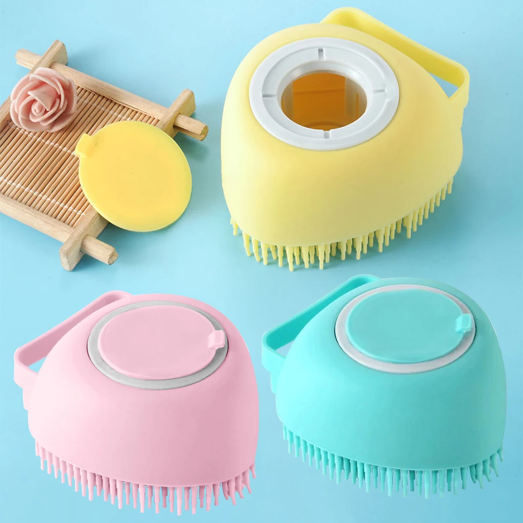 

Silicone Bath Brush Shower Massage Scrubber Body Skin Exfoliating Scrubbing Tool Pet Dog Cat Silicone Bath Massage Brush