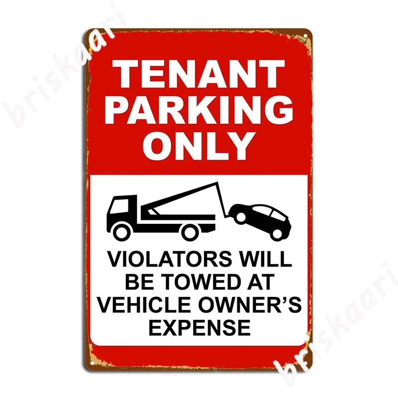 

Tenant Parking Only Metal Plaque Poster Wall Decor Wall Cinema Living Room Classic Tin Sign Poster