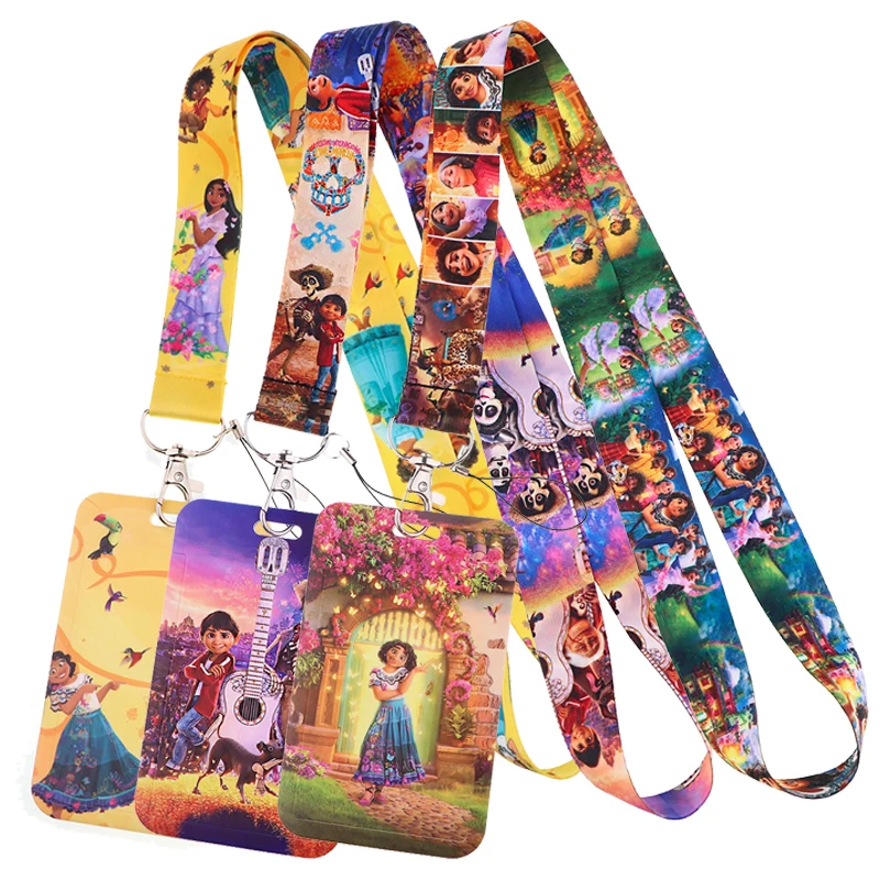 

D1093 Disney Kids Lanyard for Keys Student Credit Card ID Badge Holder Key Chain Key Holder Hang Rope Keyring Accessories Gifts