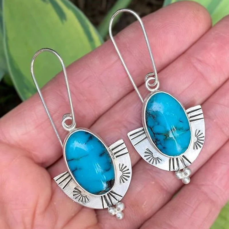 

Fashion Silver Color Plated Drop Earrings Simple Design Dangle For Women Fancy Party Boho Jewelry Gift