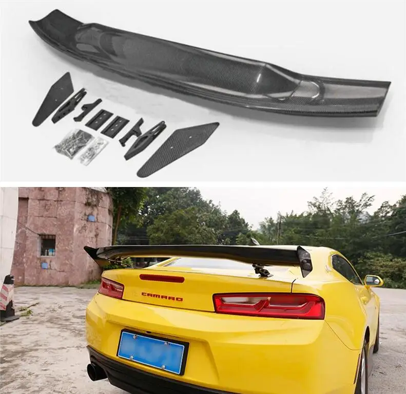 

REAL CARBON FIBER REAR WING TRUNK LIP TAIL WITH FLAP SPOILER FOR Chevrolet Camaro 2016-2021 APR GT STYLE